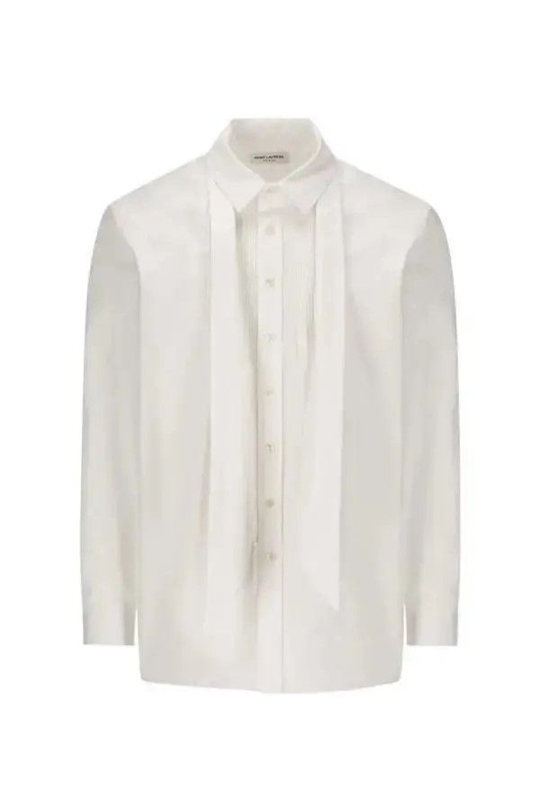 o1bcso1str1124 Lavalliere Neck Blouse in White
