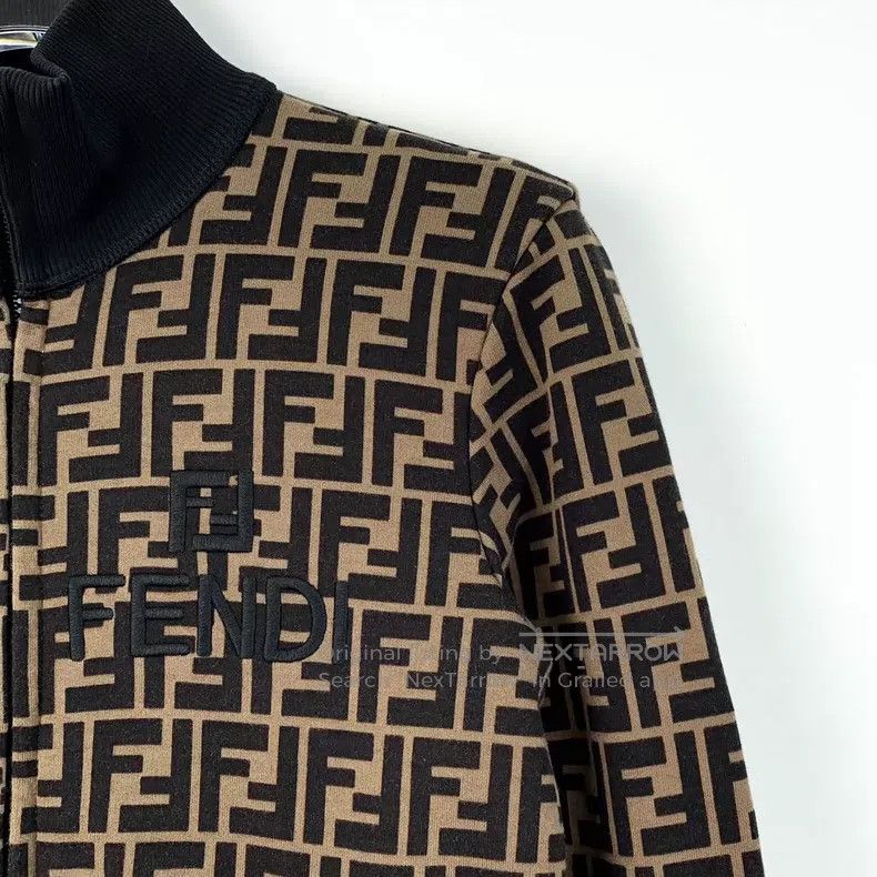 Fendi Fendi Deep brown logo letter full print cotton zipper jack Size M / US 6-8 / IT 42-44 - 3 Thumbnail