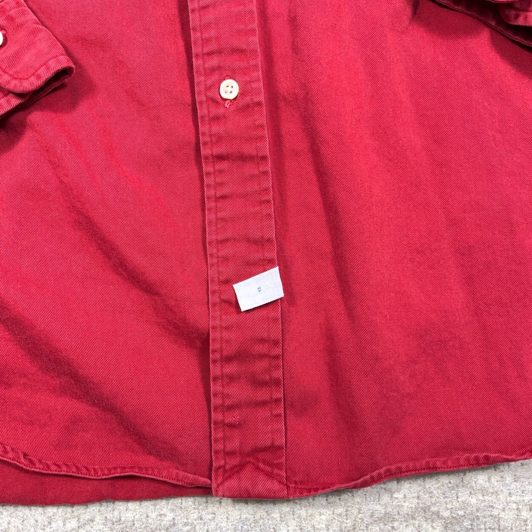 Ralph Lauren VINTAGE Ralph Lauren Shirt Men XL Red Blue Pony Twill Denim Button Up Size 46R - 2 Thumbnail