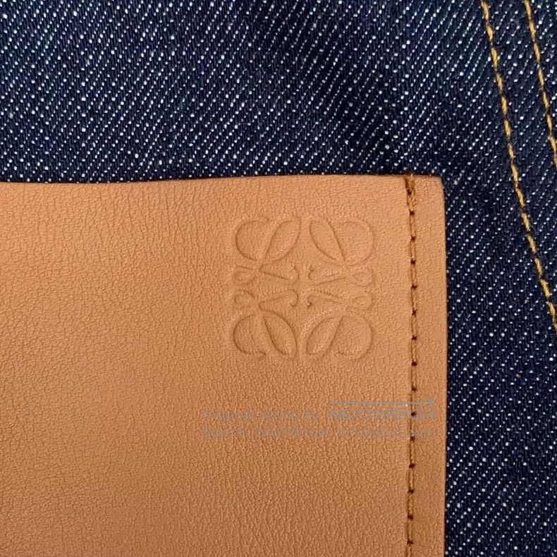 Loewe Loewe Dark blue logo leather brand embossed cotton turn-do Size XS / US 0-2 / IT 36-38 - 5 Thumbnail