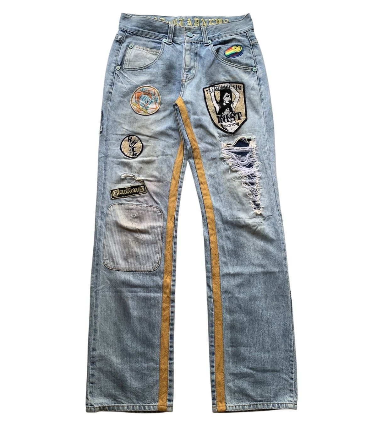14th Addiction 2000s Lust x GladNews Patchwork Rockstar Distressed Jeans Size US 30 / EU 46 - 1 Thumbnail