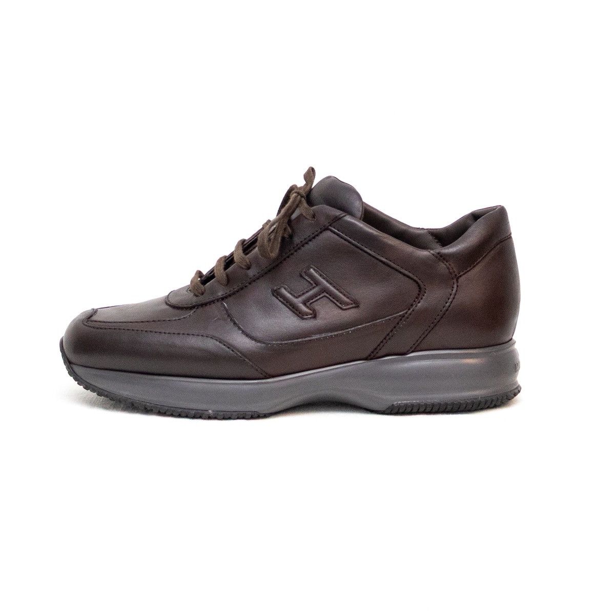 Hogan Hogan Interactive Men’s Brown Leather Sneakers – Size US 10 Size US 10 / EU 43 - 2 Thumbnail