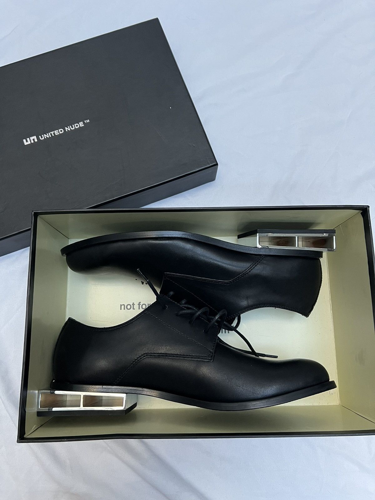 image of Elegant Shoes With A Metal Heel United Nude in Black, Men's (Size 10)