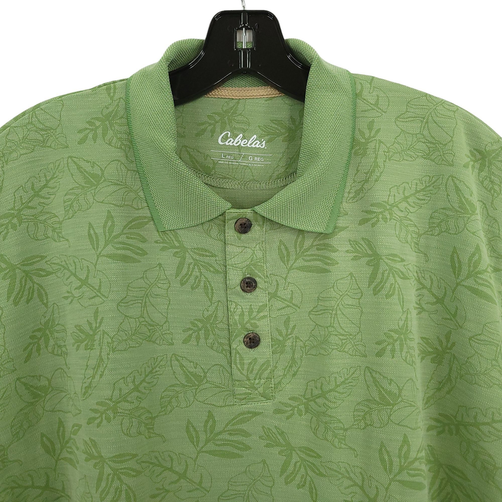 Cabelas Cabelas Polo Shirt Mens L Sage Green Floral Leaf Size US L / EU 52-54 / 3 - 3 Thumbnail
