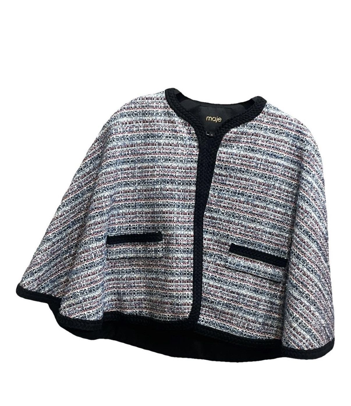 Maje New Maje Tweed cape with contrasting trim Size M / US 6-8 / IT 42-44 - 2 Thumbnail
