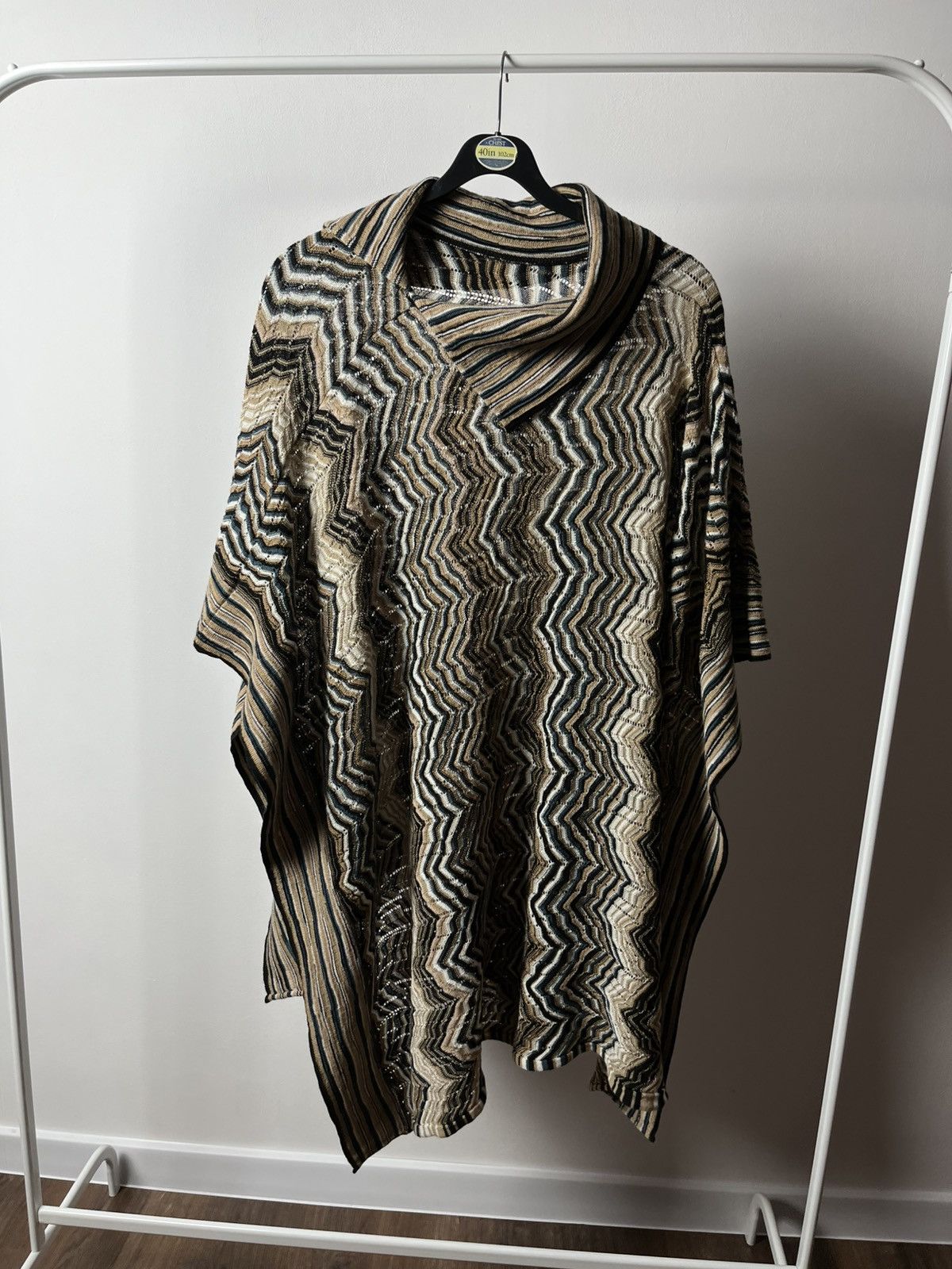 Missoni × Vintage Missoni Striped Zigzag Knit Poncho Made in Italy Wool Blend Size M / US 6-8 / IT 42-44 - 1 Thumbnail