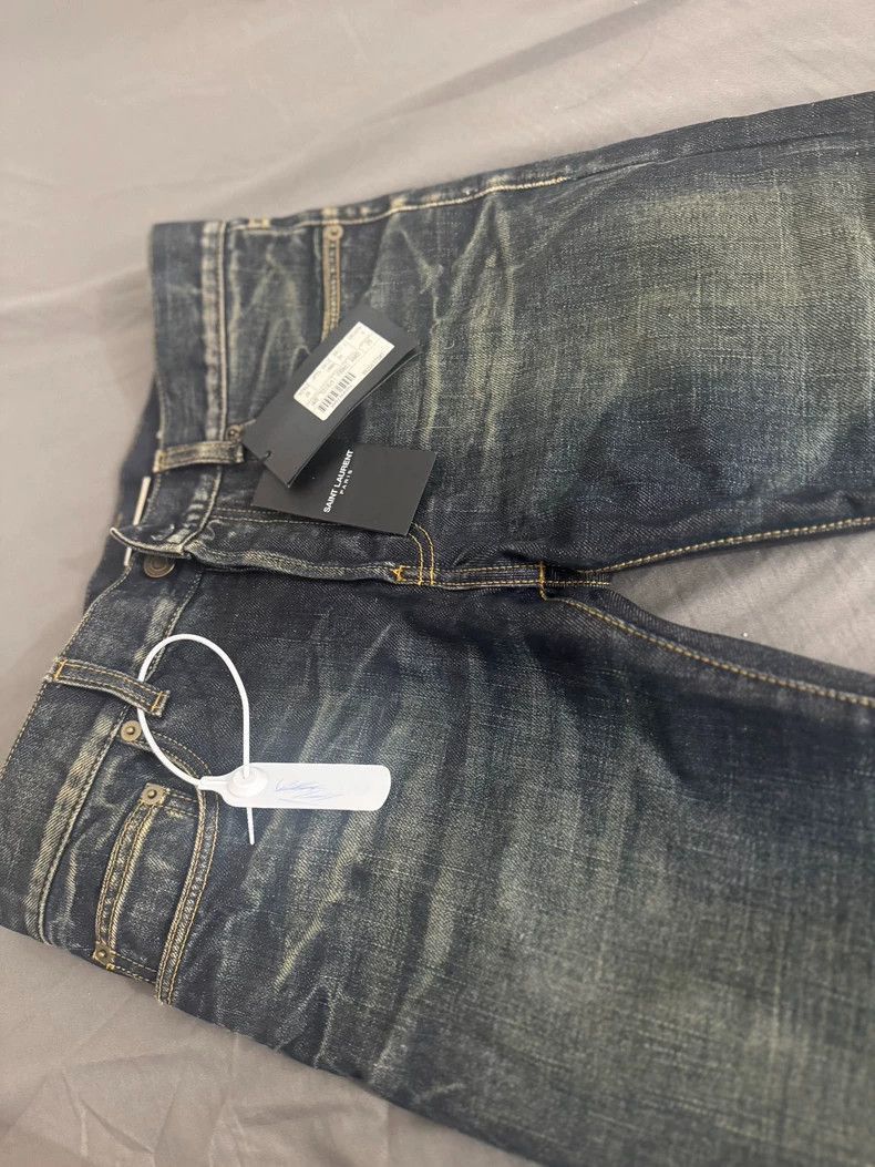 Saint Laurent Paris YSL SLP Vintage Washed Denim Jeans Size US 29 - 3 Thumbnail