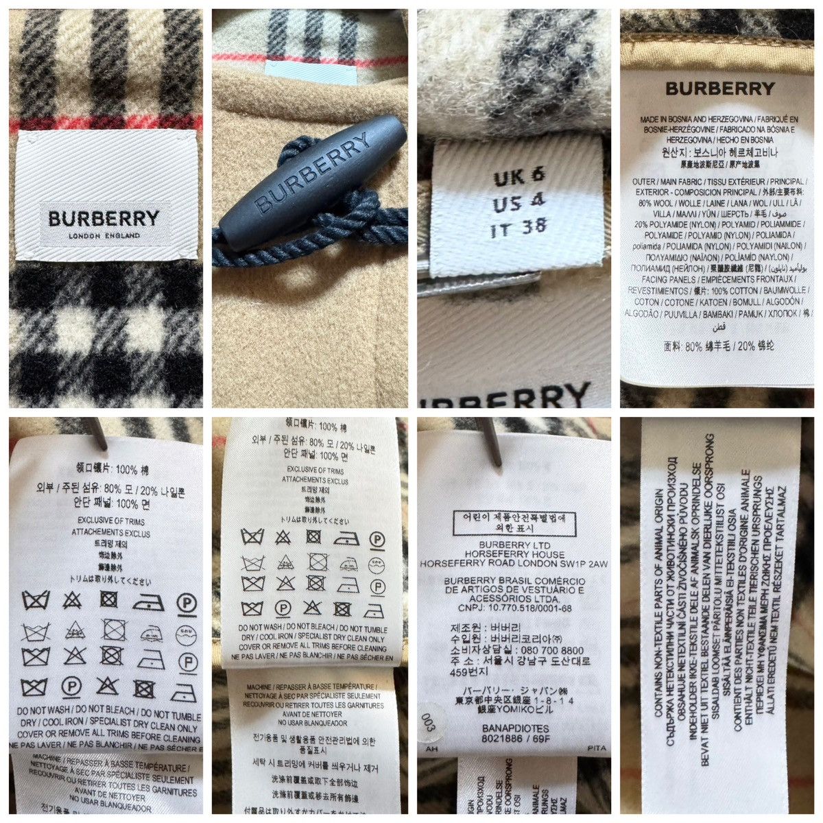 Burberry Burberry , leather trimmed, hooded, duffle coat Size XS / US 0-2 / IT 36-38 - 2 Thumbnail