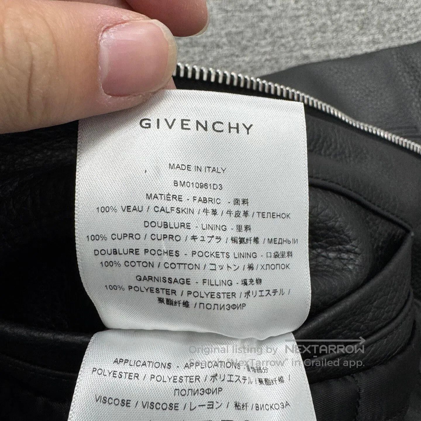 Givenchy Givenchy Black Leather Racing Jacket. Size US L / EU 52-54 / 3 - 5 Thumbnail