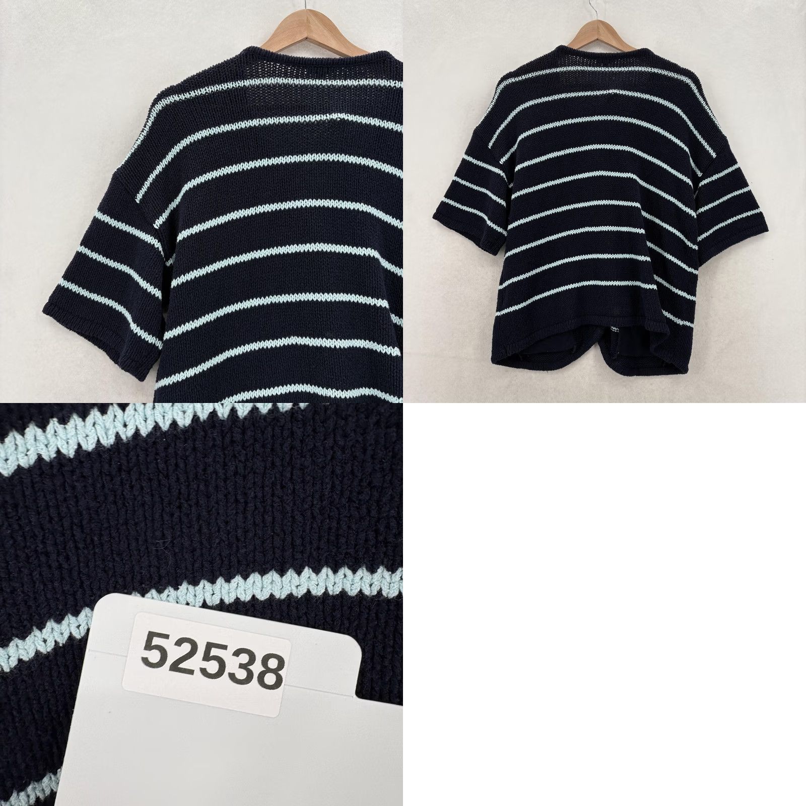 Talbots Talbots Cardigan Sweater Womens L Blue Stripe Nautical Pockets Short Sleeve V-Neck Knit Cotton Blend Nylon Dolman Sleeve Relaxed Casual 90s Theme? Size L / US 10 / IT 46 - 9 Thumbnail