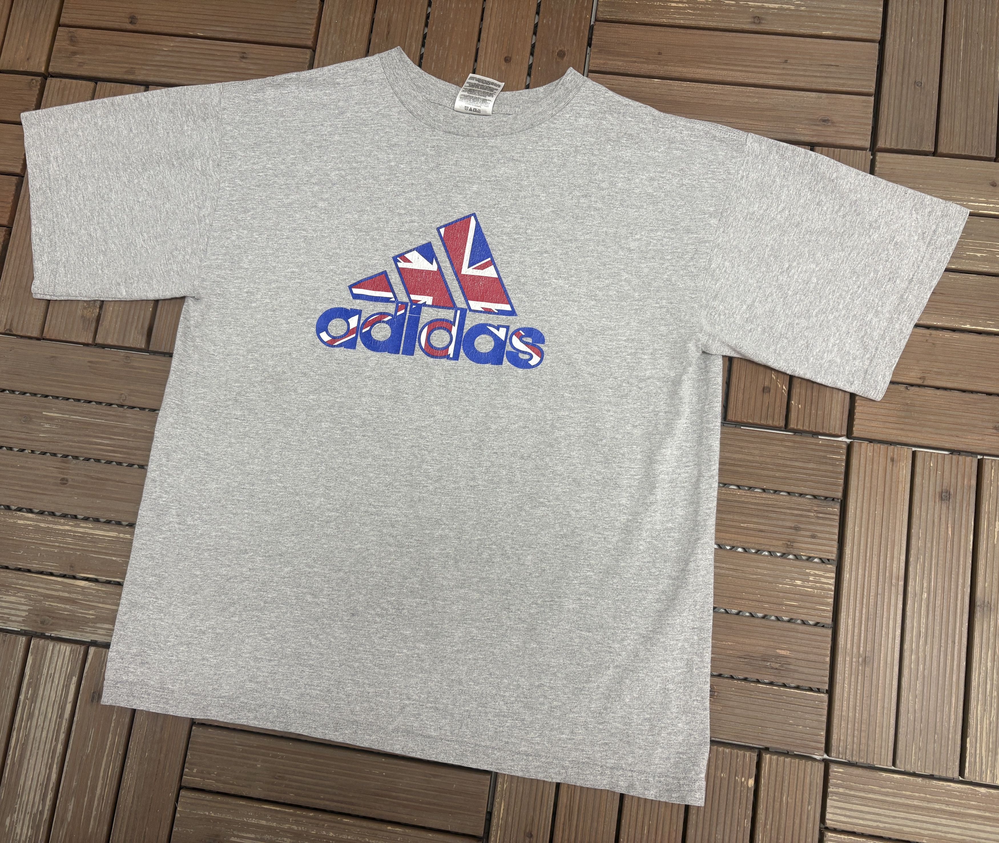 Adidas Adidas Union Jack Vintage Grey T-Shirt Tee Size US L / EU 52-54 / 3 - 3 Thumbnail