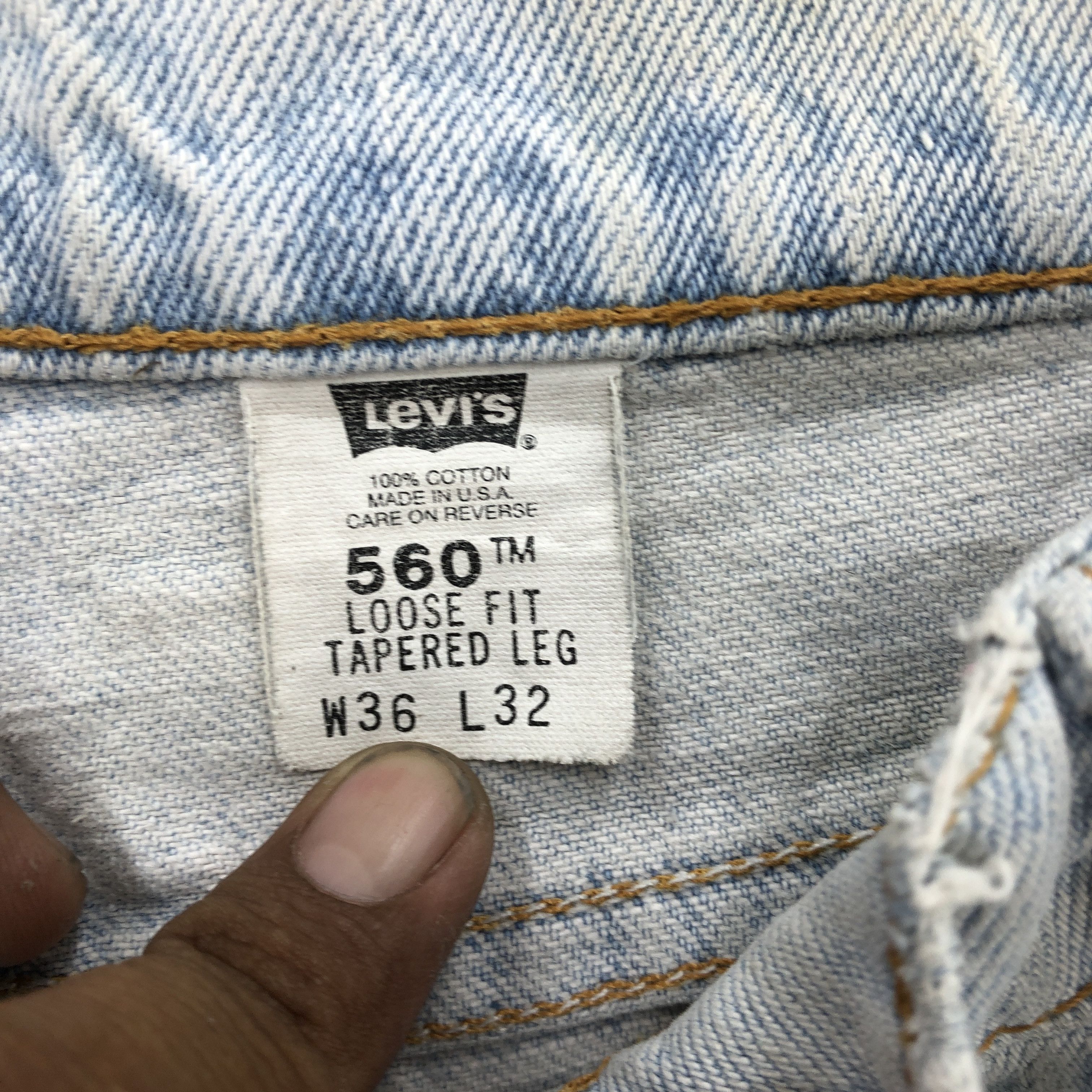Levi's Vintage Levis Sun Faded Blue Jeans Levi's Mechanic Denim Size US 34 / EU 50 - 9 Thumbnail