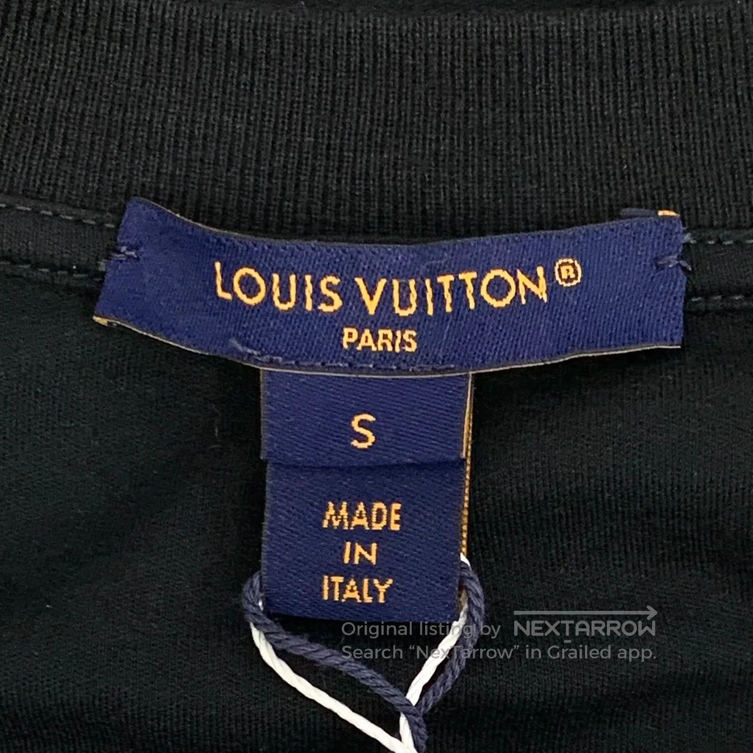 Louis Vuitton Louis Vuitton Black logo printed cotton crew neck short-sl Size US S / EU 44-46 / 1 - 6 Thumbnail
