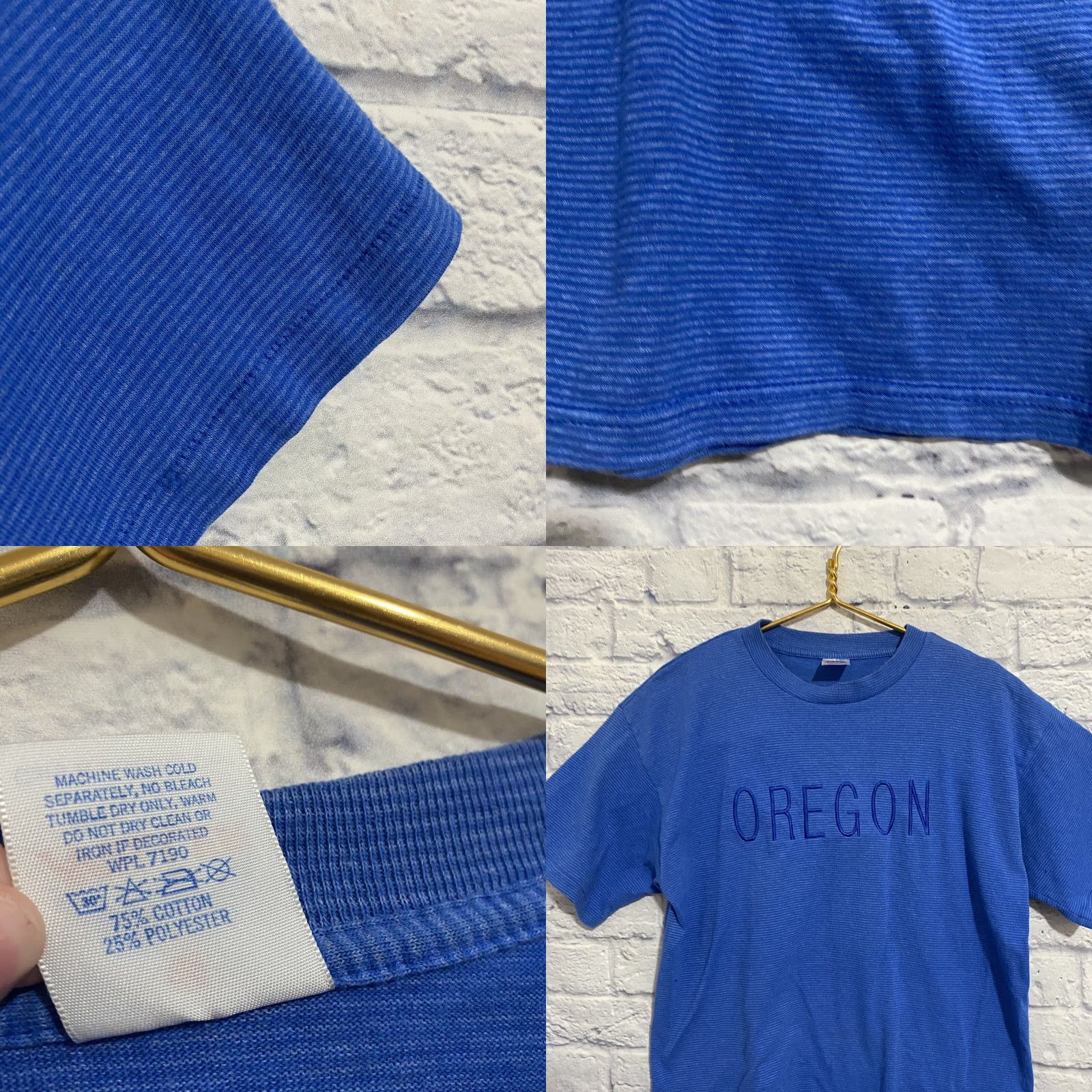 Vintage VINTAGE Oregon T Shirt Single Stitch Blue Striped Made in USA Men Size L Size US L / EU 52-54 / 3 - 8 Thumbnail