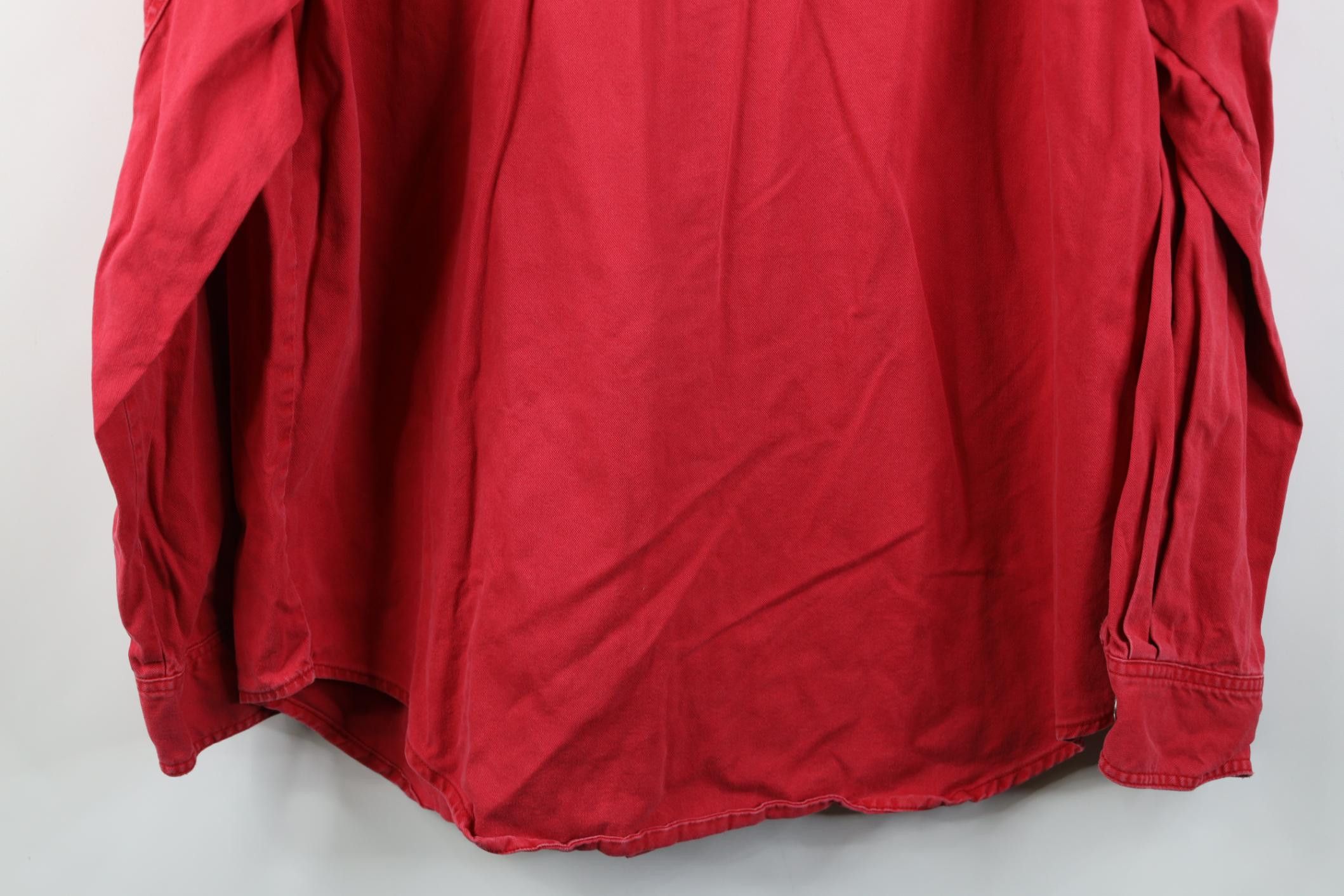 Levi's Vintage 90s Levis Baggy Denim Jean Button Shirt Red Cotton Size US L / EU 52-54 / 3 - 17 Thumbnail