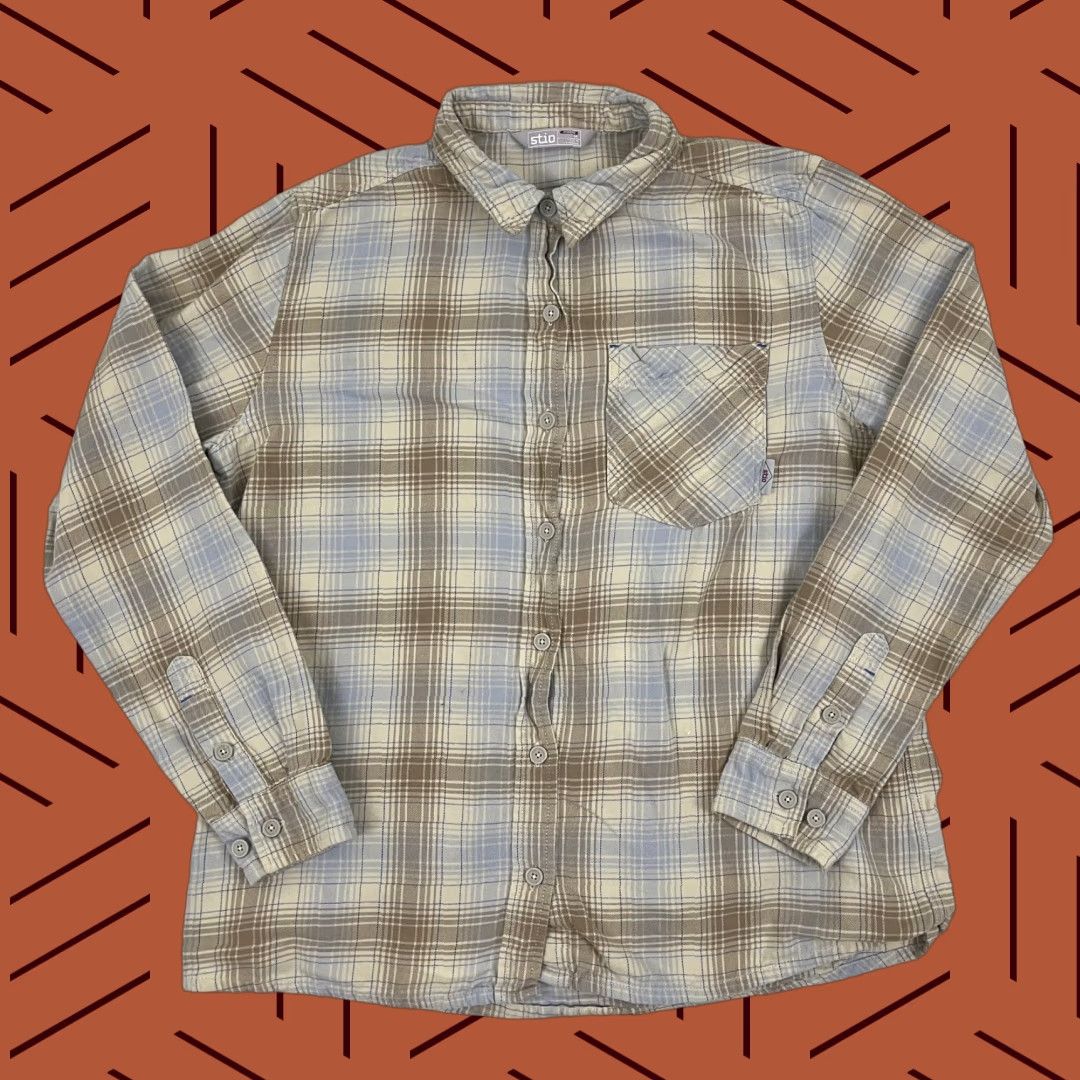 Vintage Stio Dovetail Shirt Womens Medium Brown Blue Plaid Organic Cotton Button Up Hike Size M / US 6-8 / IT 42-44 - 1 Thumbnail