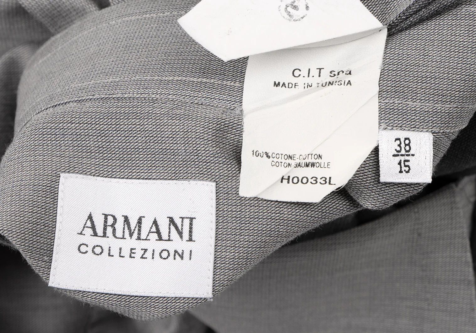Armani Collezioni Snap Button-Down Shirt in Gray Size 38 Size US XXS / EU 40 - 17 Thumbnail