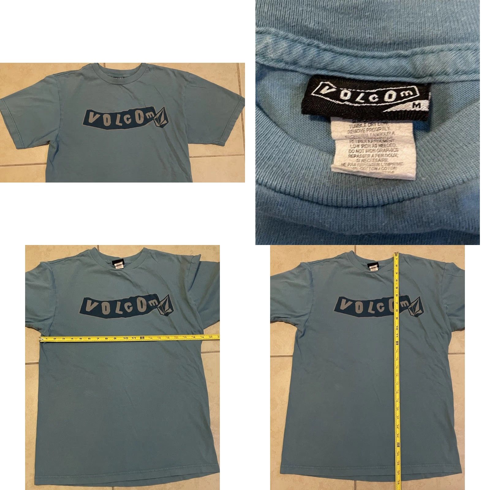 Quiksilver VINTAGE Volcom Shirt M Surf Skate Grunge 90s Y2K Beach Ocean Blue Graphic Tee Mens Size US M / EU 48-50 / 2 - 8 Thumbnail