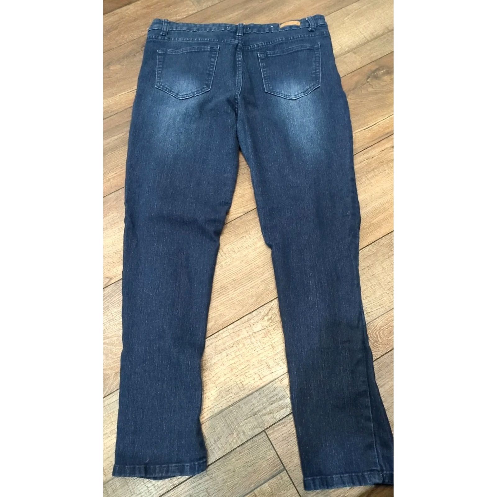 Vintage AQ Women’s Jeans Distressed Regular 5-Pocket Denim Blue Size 16 (Size 18 originally) Size 38" / US 16 / IT 52 - 3 Thumbnail