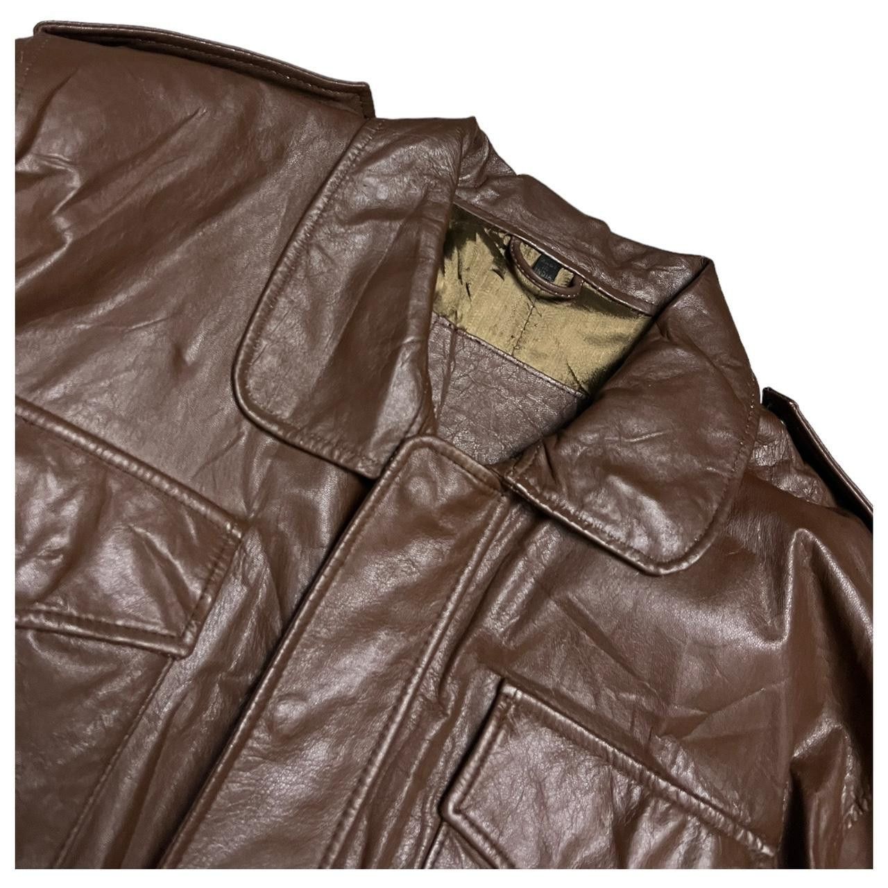 Vintage Vintage 90s GENUINE LEATHER Brown Retro Coat Size US S / EU 44-46 / 1 - 4 Thumbnail