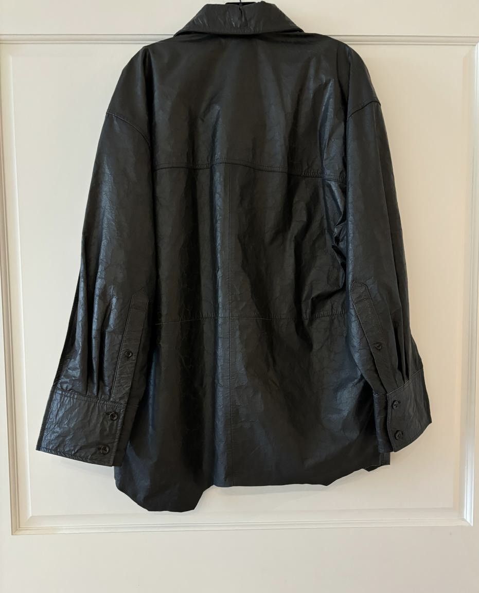 Acne Studios Acne Studios Asymmetric coated crinkled-leather shirt Size US S / EU 44-46 / 1 - 2 Thumbnail