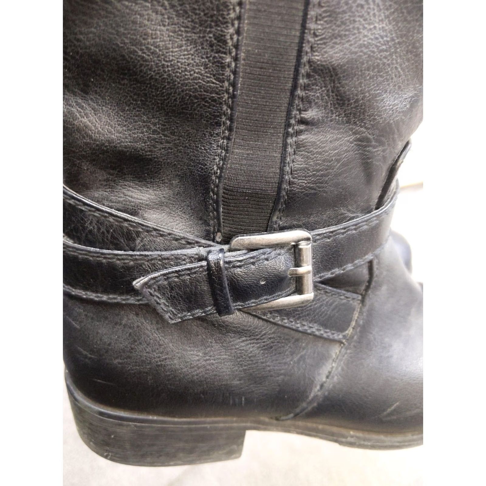 Croft & Barrow Croft & Barrow Boots Womens 7.5 Black Synthetic Knee High Riding Buckle Zip Size US 8 / IT 38 - 7 Thumbnail