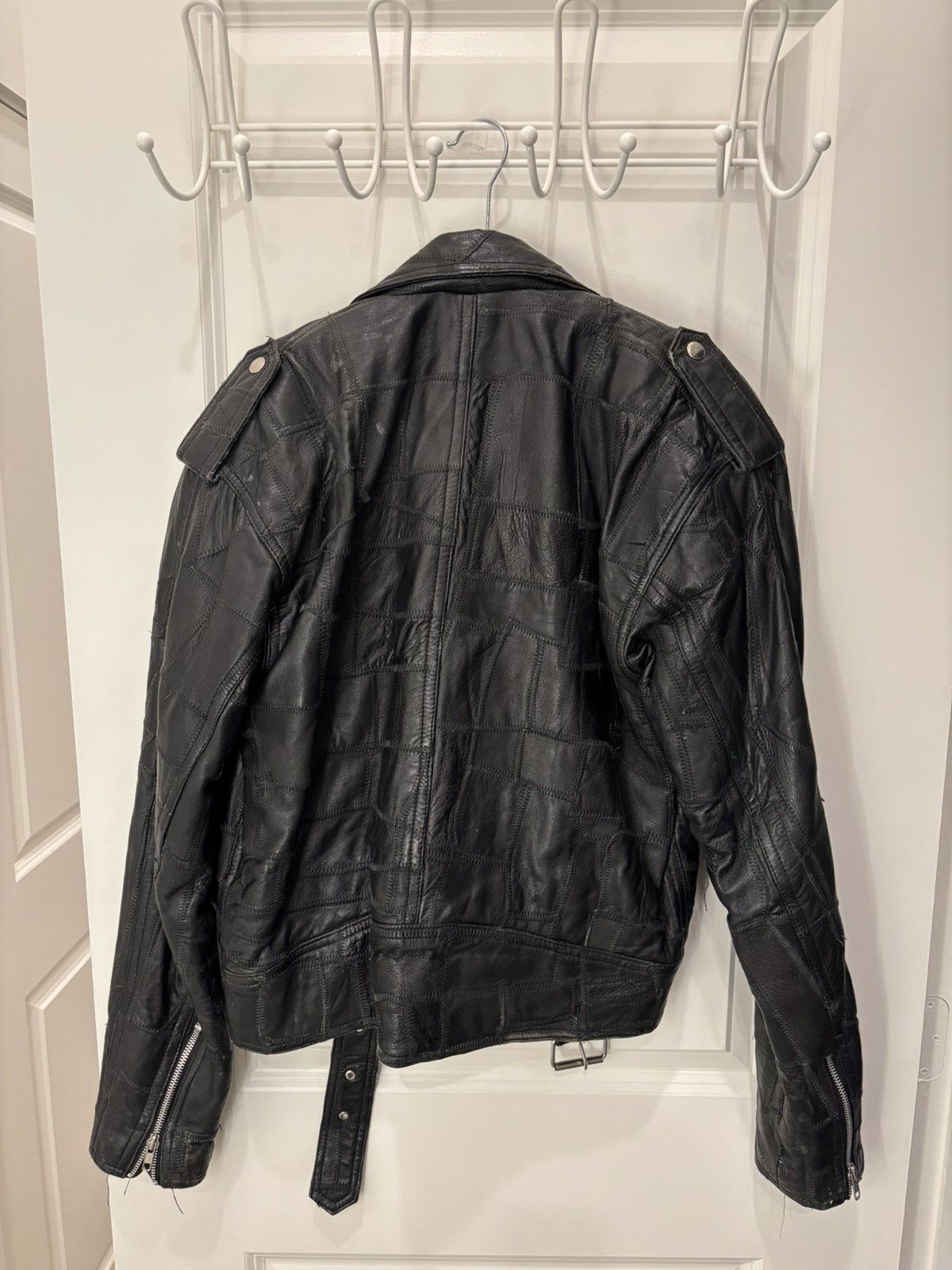 Vintage Black Leather Stitch Jacket Size US M / EU 48-50 / 2 - 9 Thumbnail