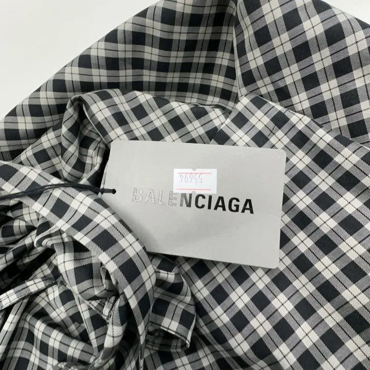 Balenciaga Balenciaga Black Checkered Bow Tie Blouse 0079-2507 Size XS / US 0-2 / IT 36-38 - 7 Thumbnail