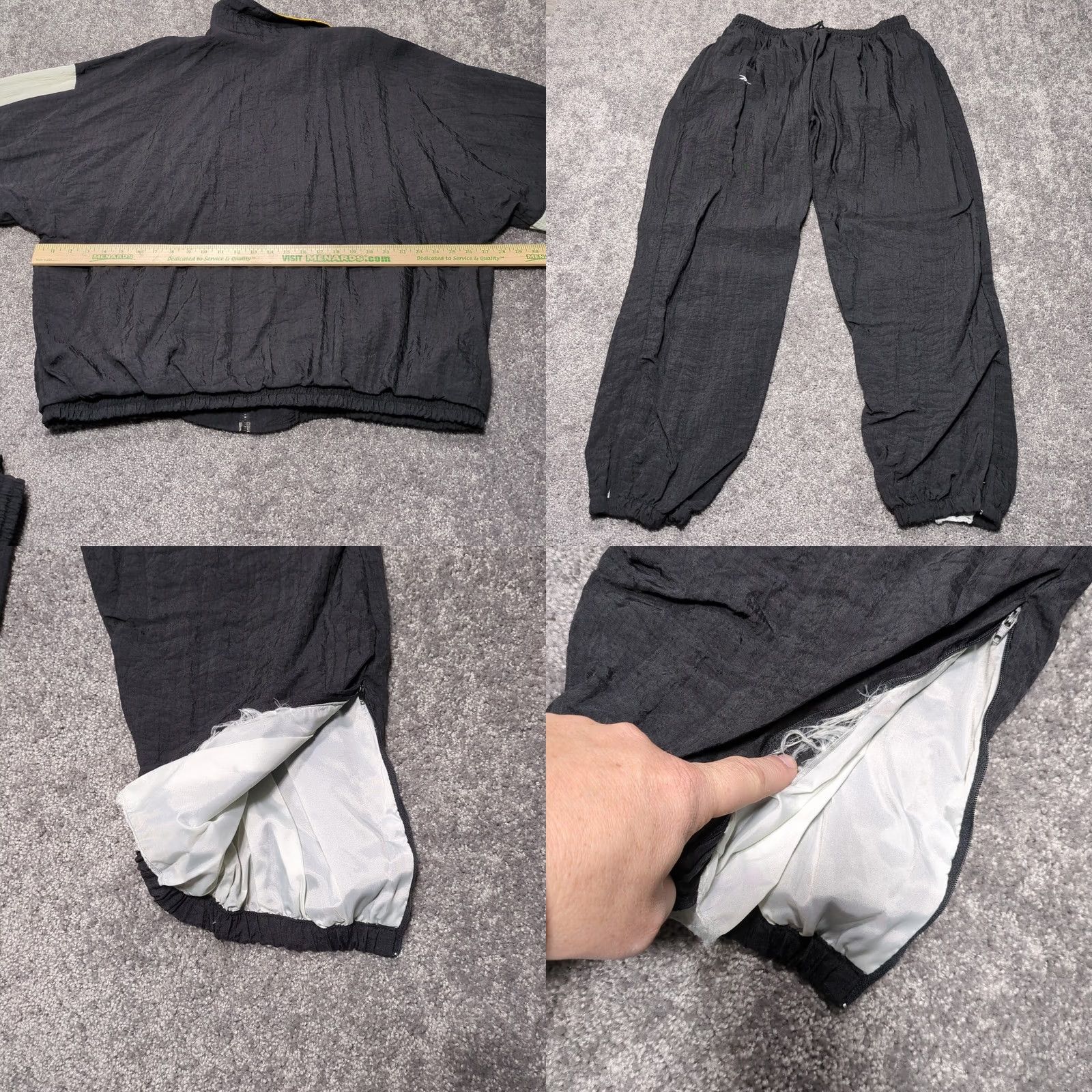 Reebok VINTAGE Reebok Track Suit University Of Iowa Hawkeyes Mens 2XL Black Caitlin Clark Track Jacket, Track Pants Set Size 48R - 8 Thumbnail
