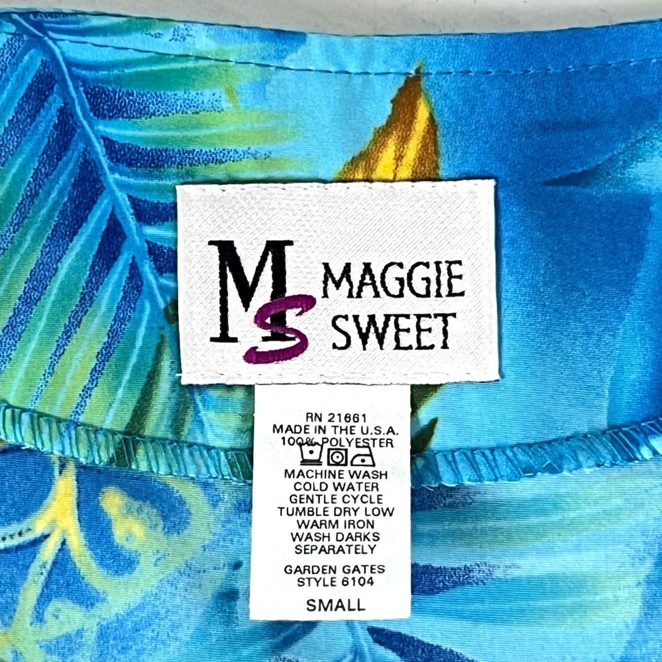 Other Maggie Sweet Garden Gates Womens Vtg Tropical Blouse size Sm Size S / US 4 / IT 40 - 4 Thumbnail