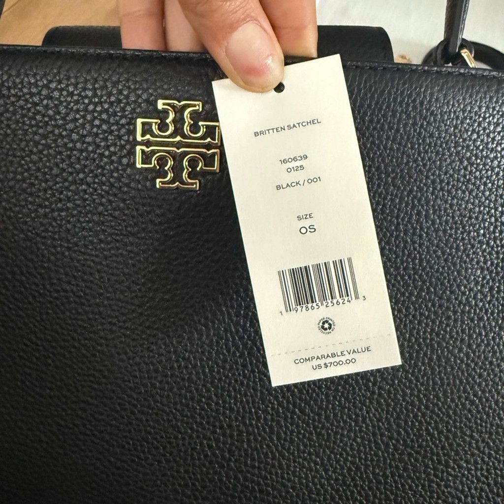 Tory Burch 880+! New Tory Burch Britten in black Leather Satchel and Br Size ONE SIZE - 12 Thumbnail