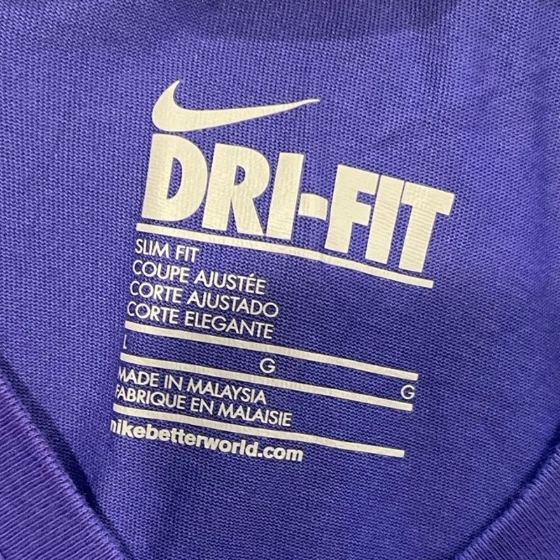 Nike Nike Dri-Fit T-Shirt V-Neck Short Sleeve Slim Fit Purple L Size L / US 10 / IT 46 - 4 Thumbnail