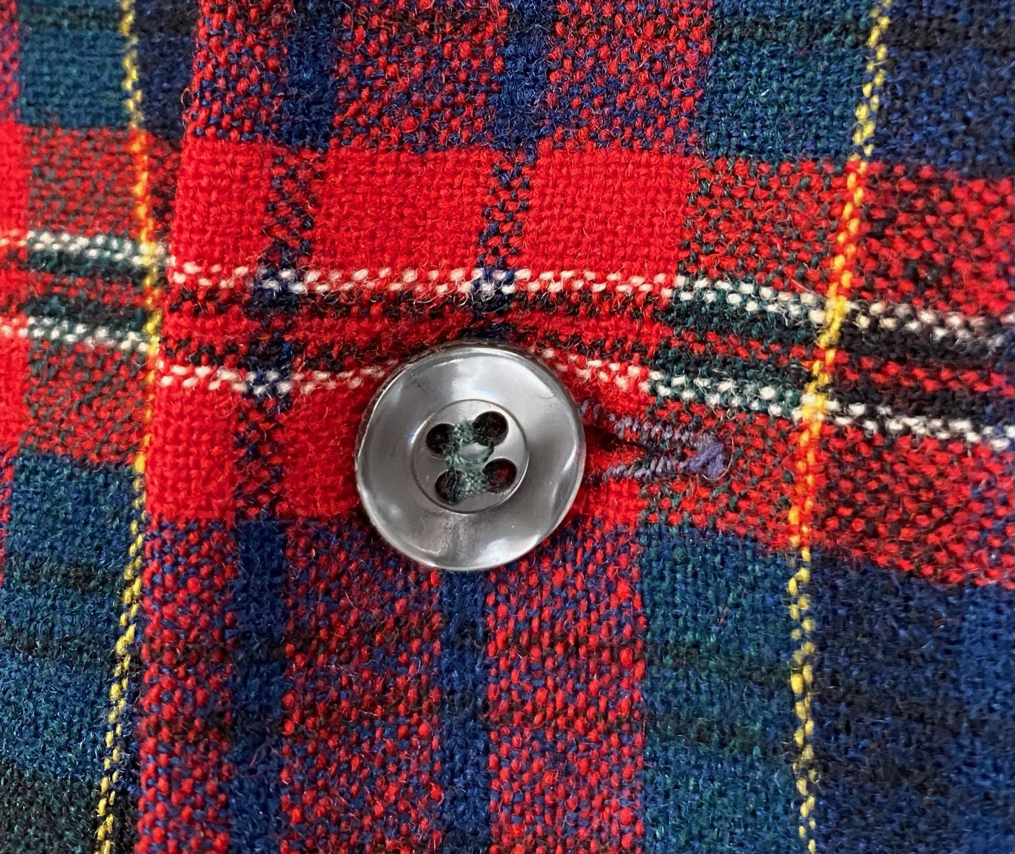 Vintage 70’s Plaid Flannel Shirt W/ Leather Elbow Patches Large Size US L / EU 52-54 / 3 - 5 Thumbnail
