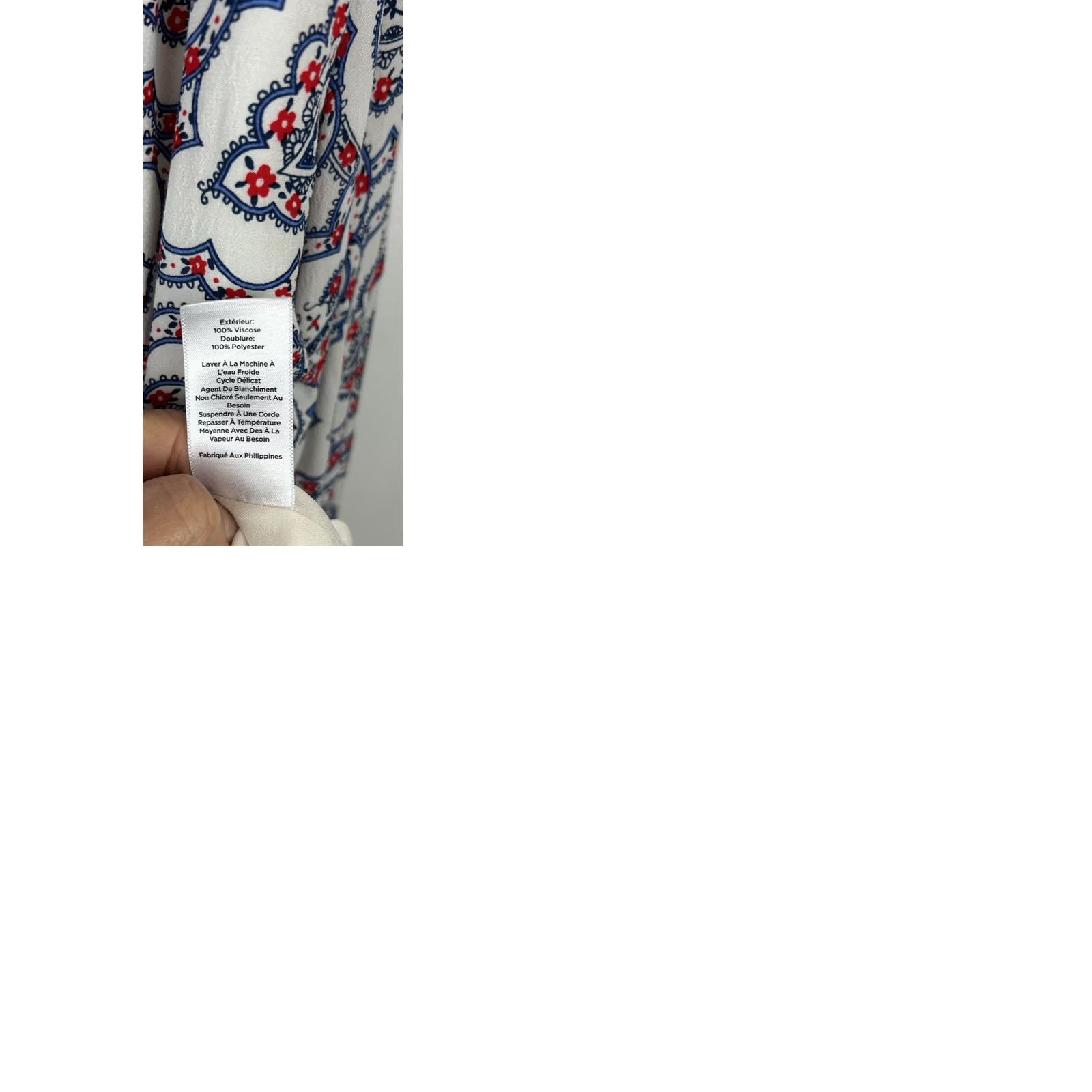 Talbots Talbots Tunic Blouse Womens Large Blue Paisley Lined Ruffle Crew Neck Long Sleeve Size L / US 10 / IT 46 - 9 Thumbnail