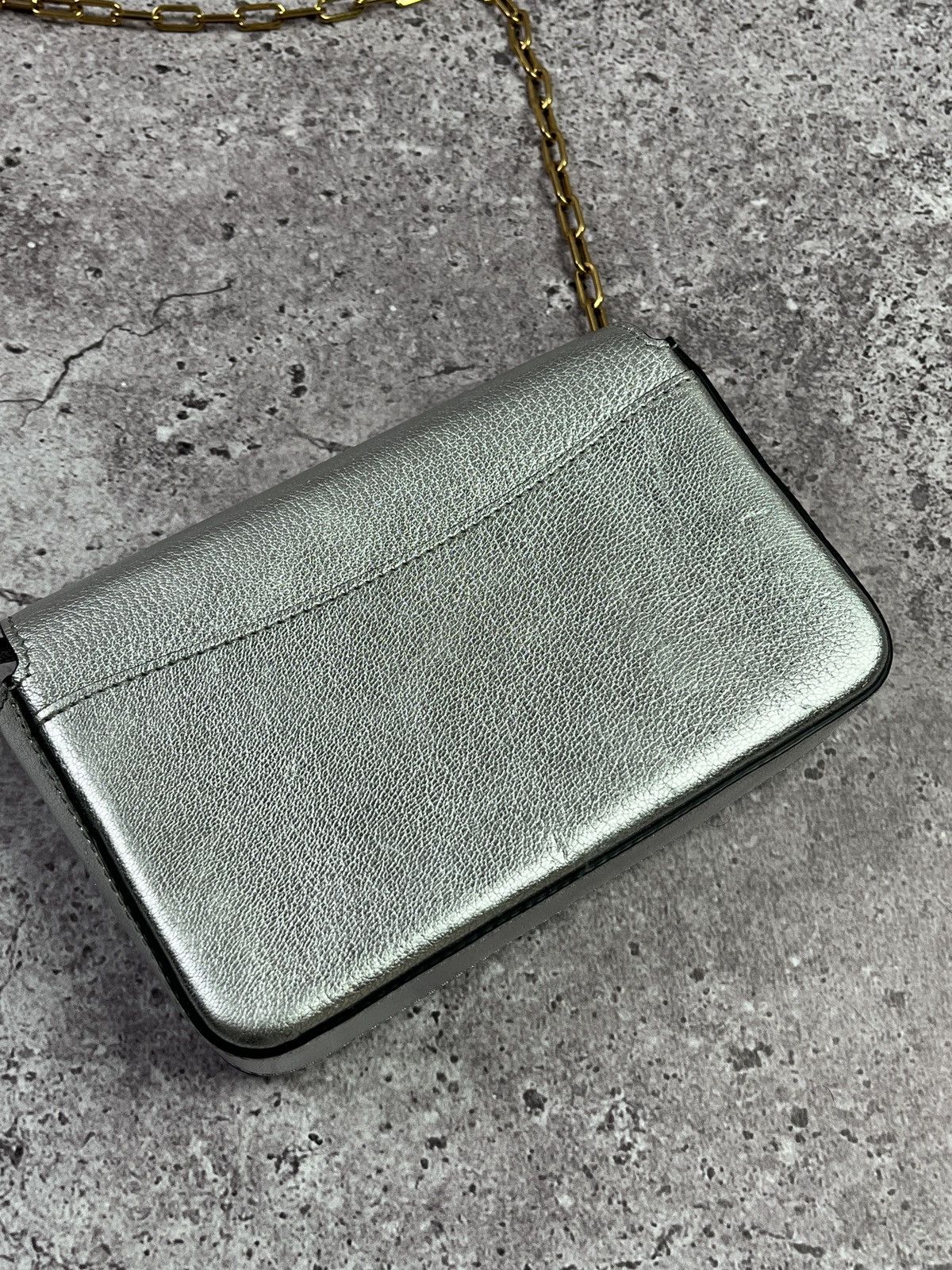 Burberry Metallic Silver D-Ring Leather Chain Small Shoulder Bag Size ONE SIZE - 5 Thumbnail