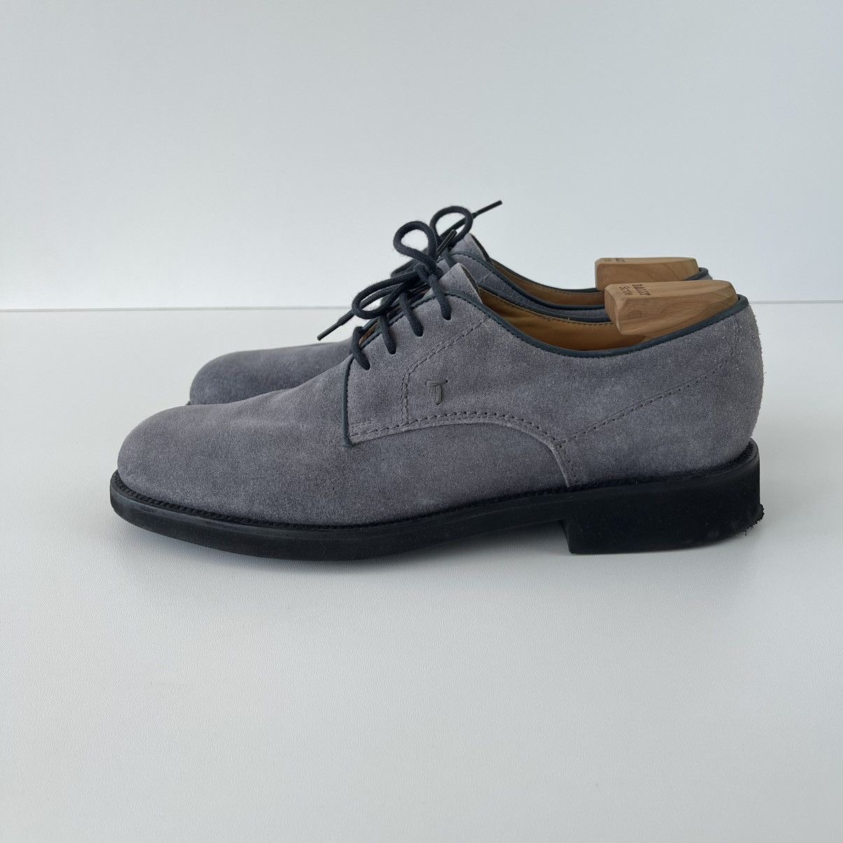 Tod's Tod’s Suede Derby Light Nubuk Oxford Shoes Light Blue Italy Size US 10 / EU 43 - 3 Thumbnail
