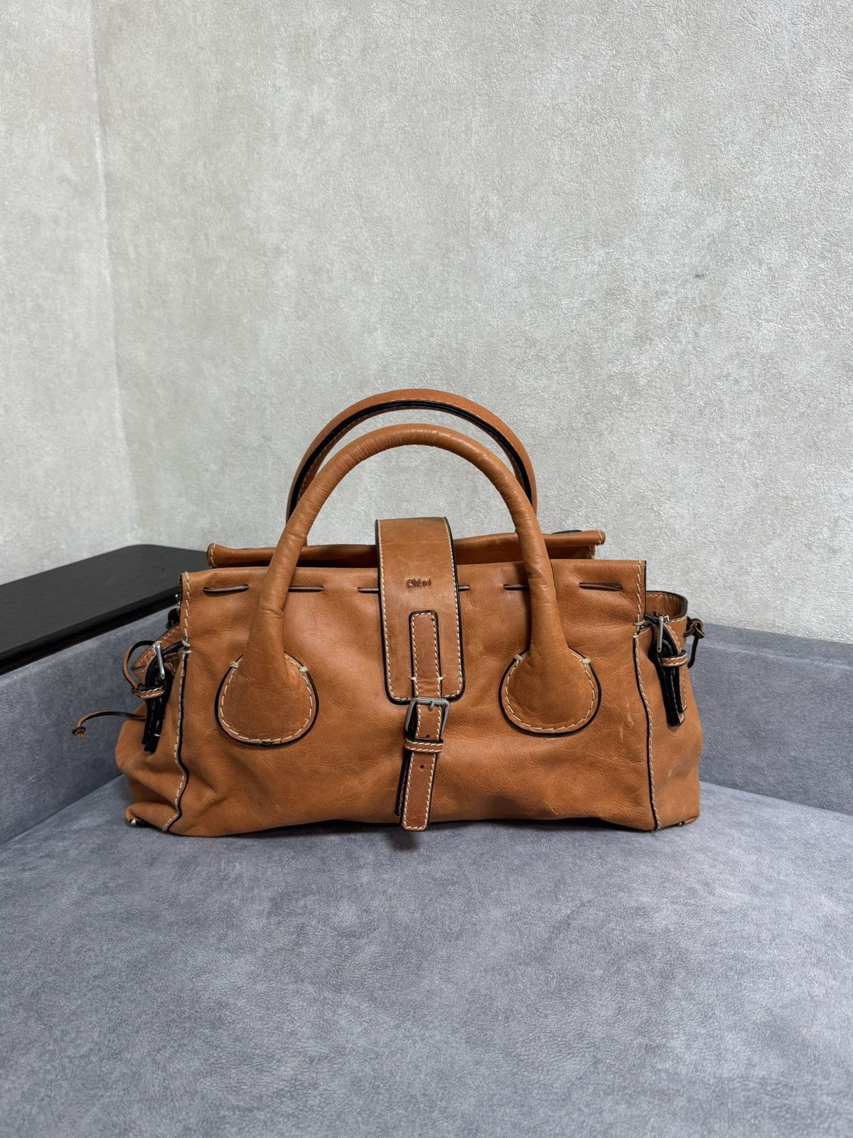 Chloe Chloé Large Edith Satchel Travel Leather Bag Brown Woman’s Size ONE SIZE - 1 Thumbnail
