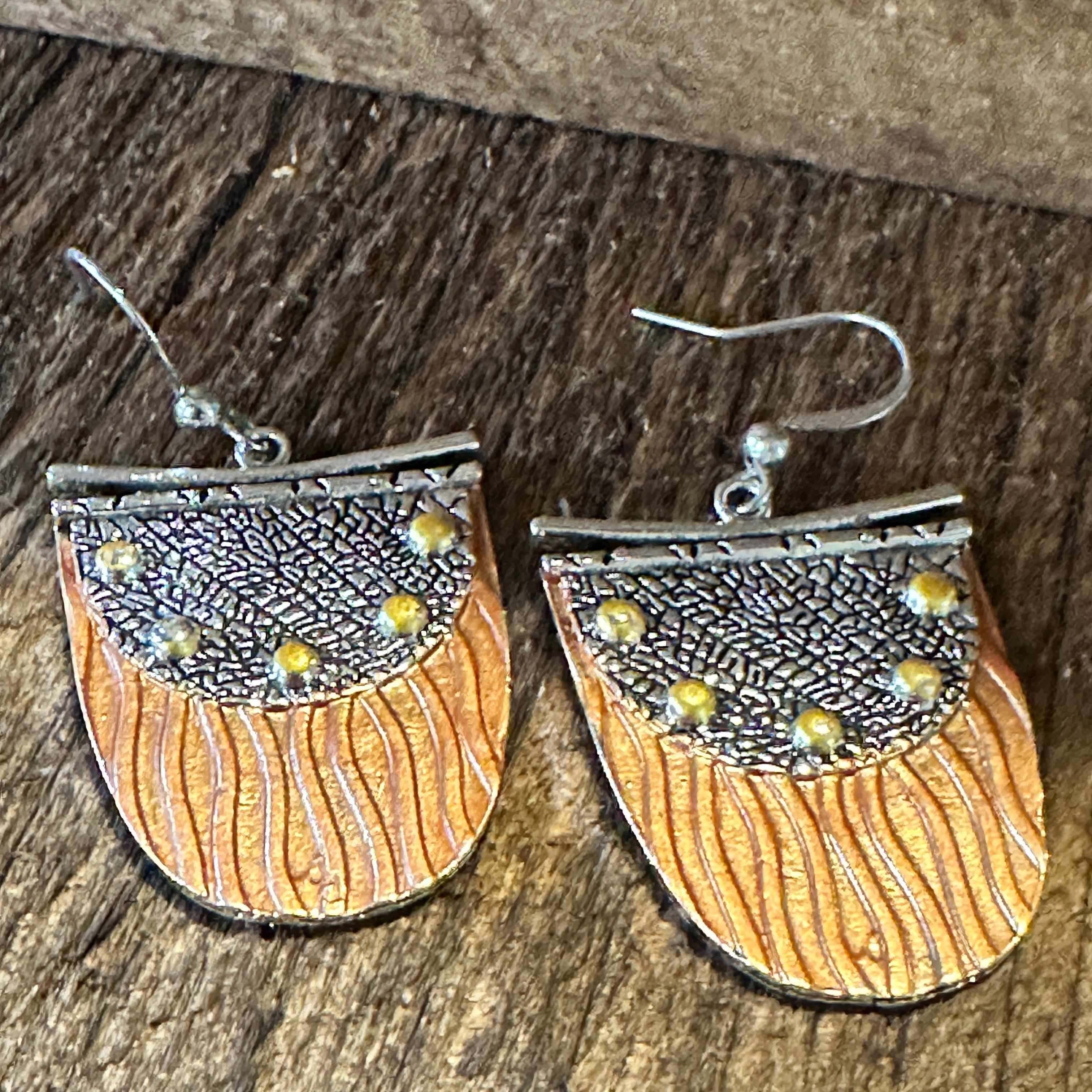 Other Handcrafted Bohemian Copper Dangle Earrings, Retro Ethnic St Size ONE SIZE - 4 Thumbnail