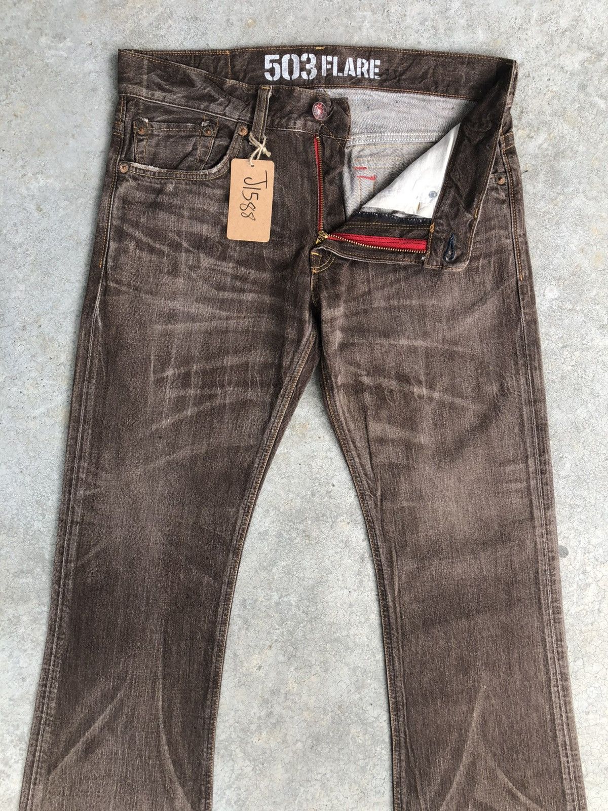 If Six Was Nine Japanese Edwin Flared Jeans Distressed Jeans Size US 34 / EU 50 - 3 Thumbnail