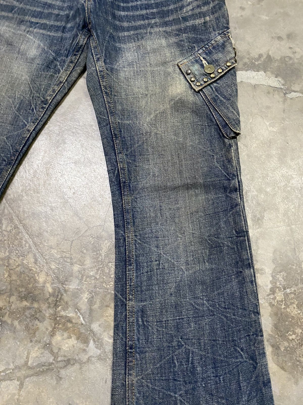 Hysteric Glamour × If Six Was Nine × Tornado Mart Flare Jeans Japanese Coat of Arms Mud Rusty Cargo Jeans Size US 31 - 7 Thumbnail