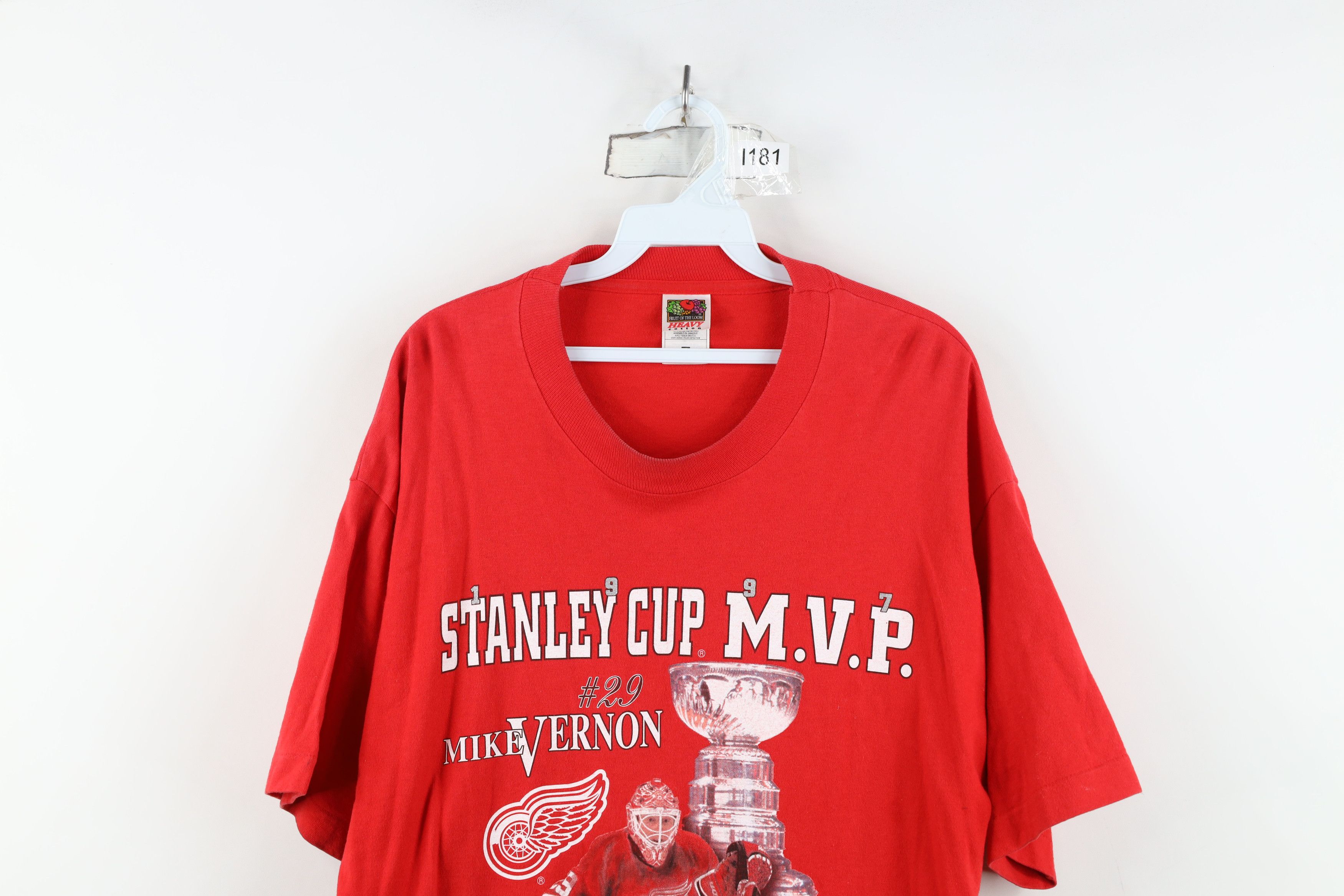 Vintage Vintage 90s Cup Champs Mike Vernon Detroit Red Wings T-Shirt Size US XL / EU 56 / 4 - 2 Thumbnail