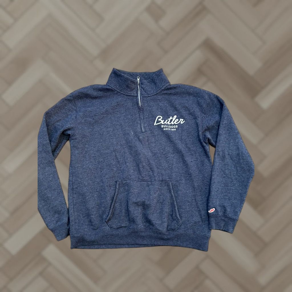 Vintage VINTAGE Leauge Womens BU Butler 1/4 Zip Mock Neck Pullover Size L Blue Sweatshirt 80s 90s Pullover Womens Mens? Size L / US 10 / IT 46 - 1 Thumbnail