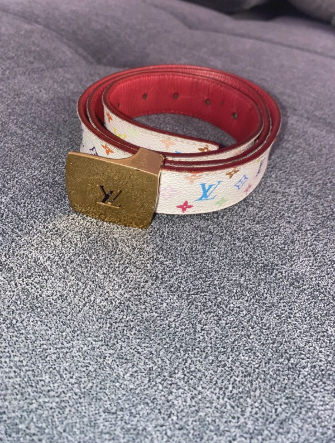 image of Louis Vuitton White Multicolor Ceinture Calle Belt, Women's