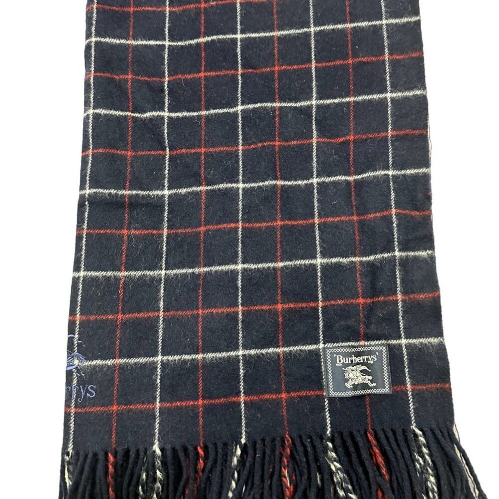 Burberry Burberry Classic Check Unisex Scarf Black 100% Lambswool Size ONE SIZE - 1 Thumbnail