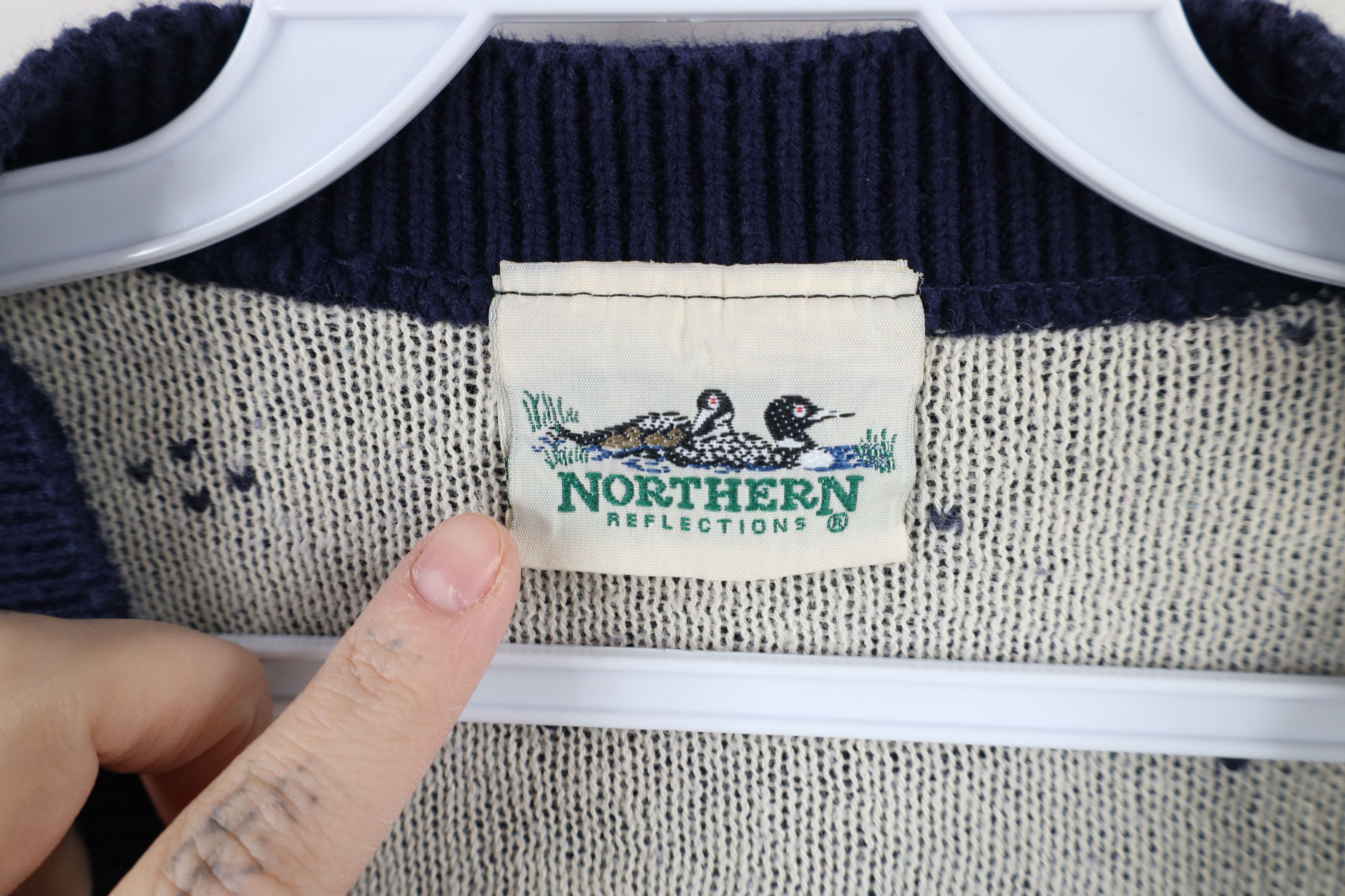 Vintage Vintage 90s Streetwear Cable Knit Cardigan Sweater Blue Size L / US 10 / IT 46 - 8 Thumbnail