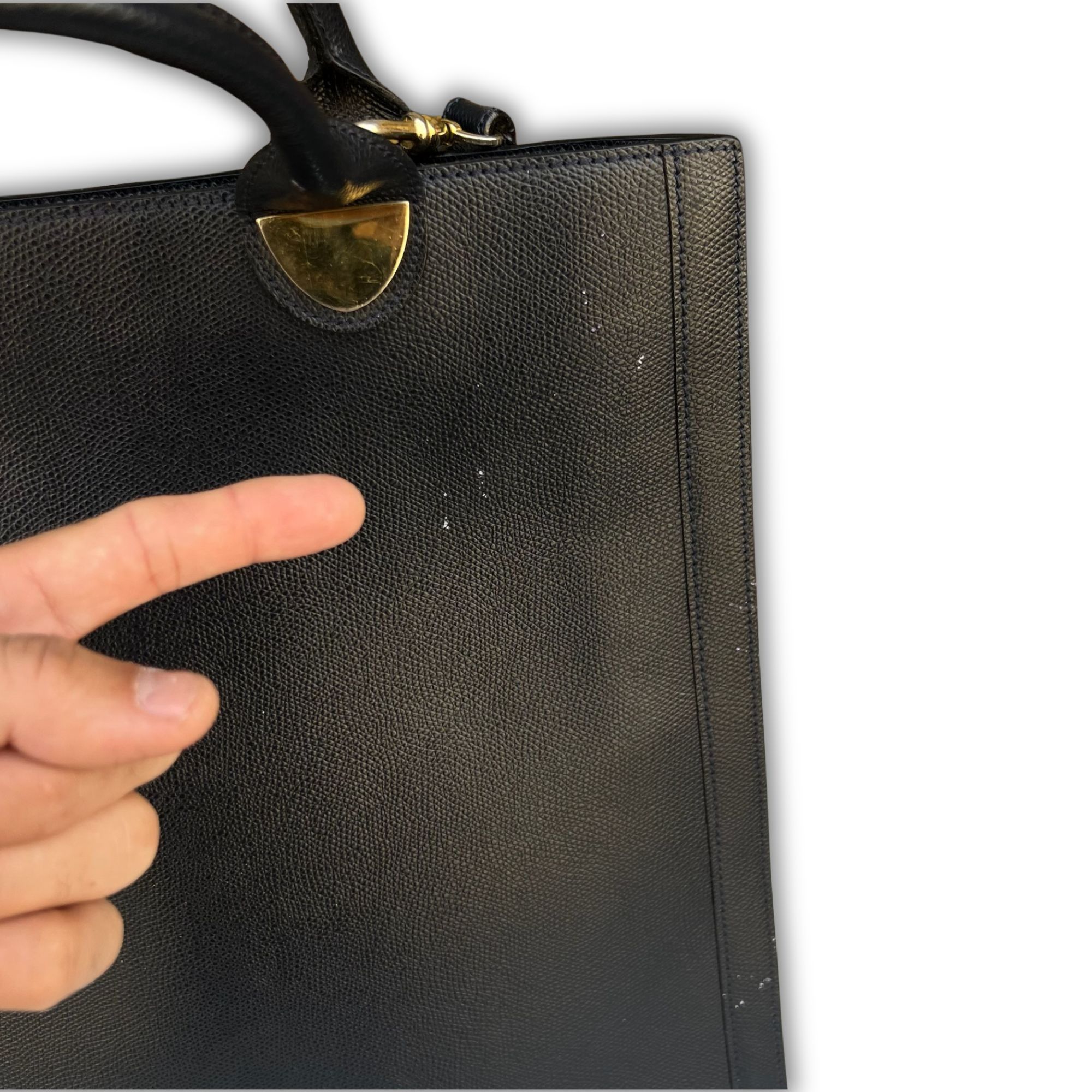 Other Lederer Black Leather Office Tote Bag With Gold-Tone Hardwar Size ONE SIZE - 7 Thumbnail