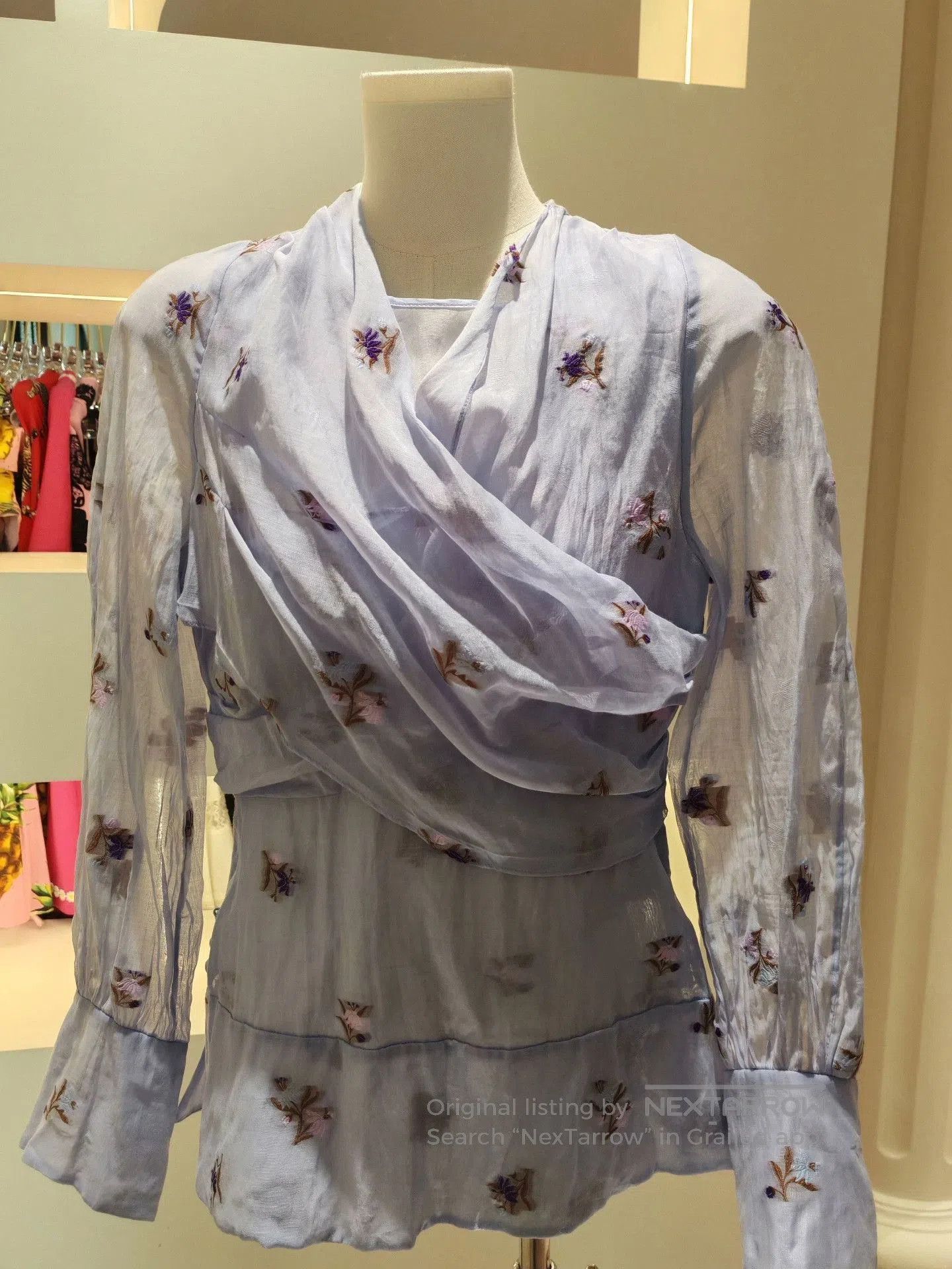 Erdem ERDEM Silk Chiffon Embroidered Top. Size XS / US 0-2 / IT 36-38 - 1 Thumbnail