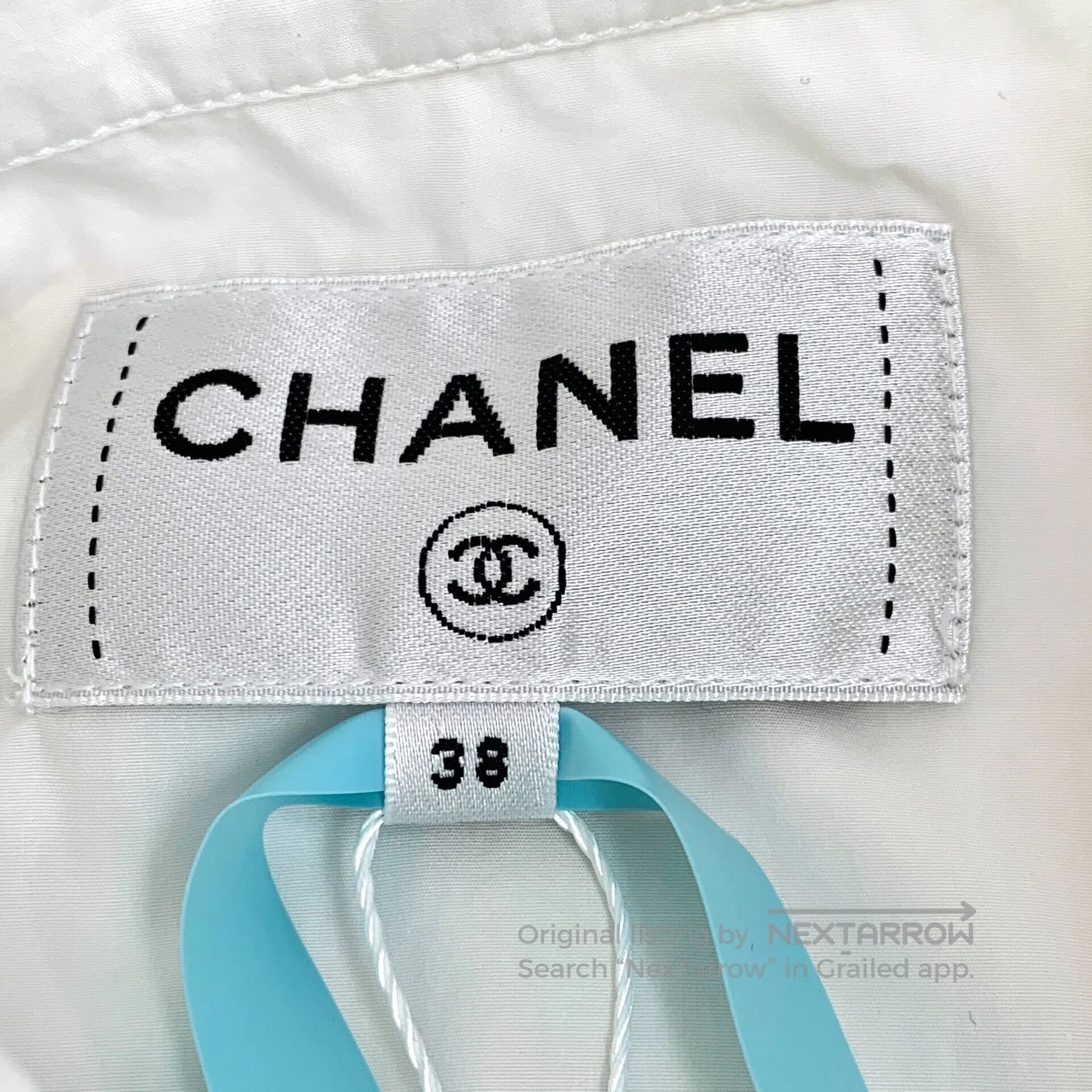 Chanel Chanel White Ruffle Design Cotton Collar Sleeveless Shirt| Size XS / US 0-2 / IT 36-38 - 5 Thumbnail