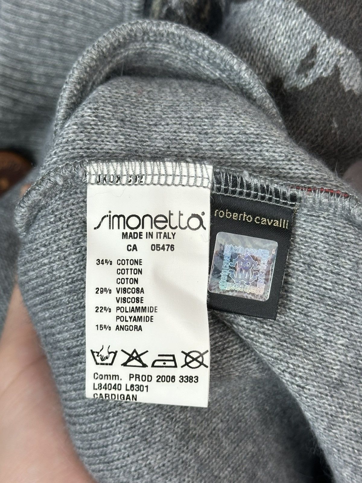 Roberto Cavalli Roberto Cavalli Devils Printed Grey Cotton Blend Cardigan Size US S / EU 44-46 / 1 - 12 Thumbnail