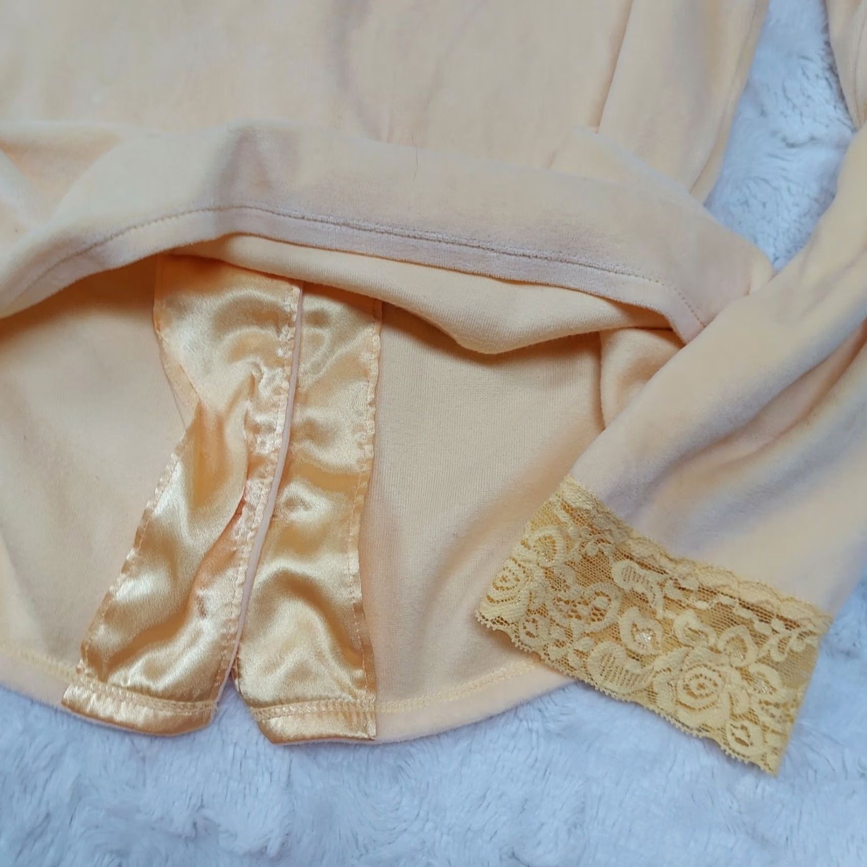 J. Jill J.Jill Womens Cardigan Velour Velvet Lace-Cuff Button Front Yellow Small Size S / US 4 / IT 40 - 7 Thumbnail